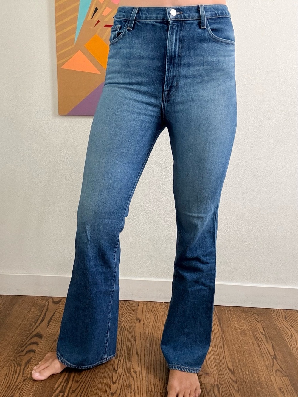 J Brand Mid-Rise Blue Flare Jeans
